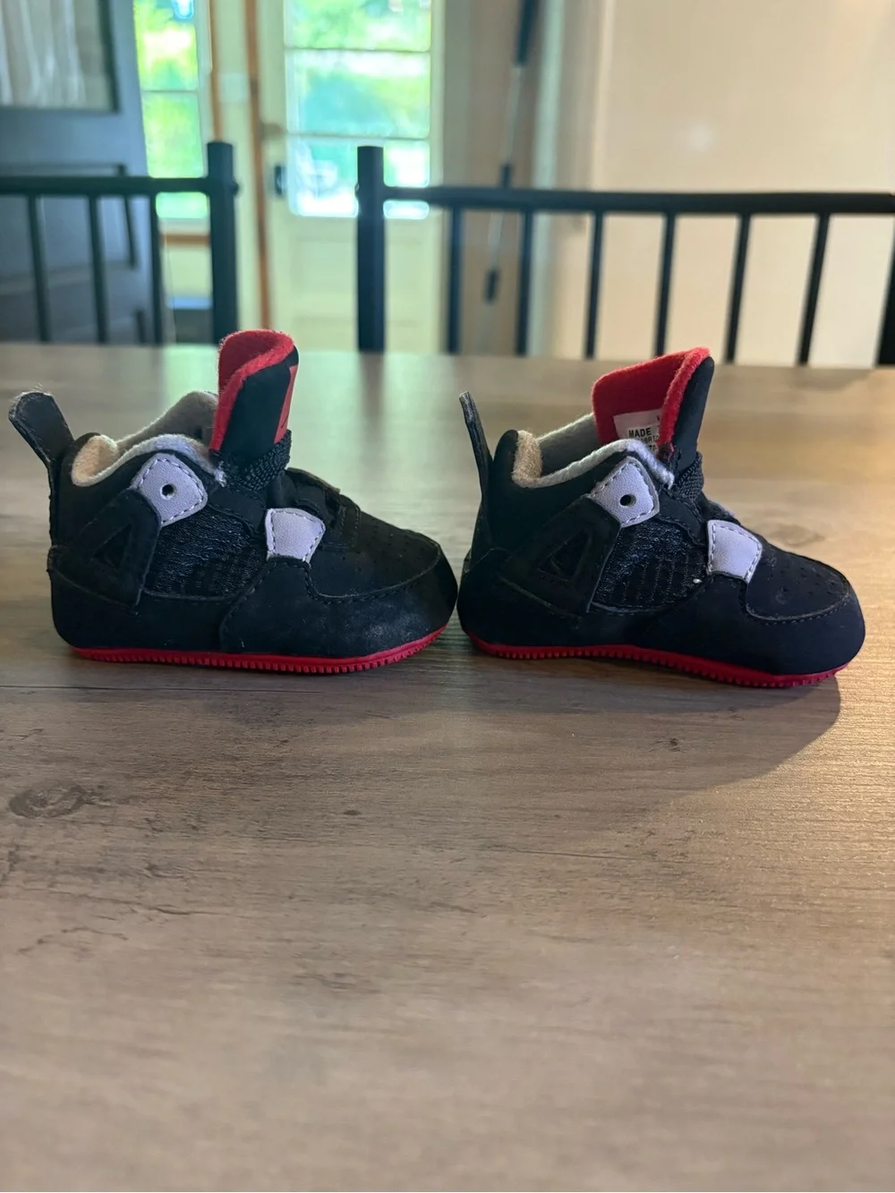 Jordan Baby Black and Red Mini Sneaker Booties
